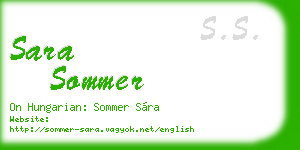 sara sommer business card
